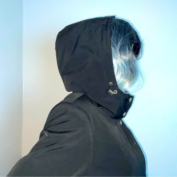 Gallery Black Pea Coat with Hood - Size Small - Picture 4 of 13